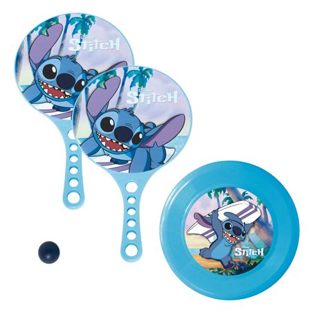 Disney Stitch Raquettes de Plage avec Ballon et Frisbee