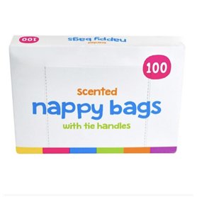 GTMR Lot de 100 sacs jetables parfumés avec poignée à nouer pour changer les couches de bébé | Sacs poubelle à déchets pour adul GTMR Lot de 100 sacs jetables parfumés avec poignée à nouer pour changer les couches de bébé | Sacs poubelle à déchets pour adul