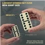 Set de Dominos Méga Large de 7,6 cm pour Adultes et Enfants – Dominos Double 6, Jeu de Société Classique – Set Double Six de 28