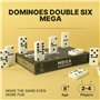 Set de Dominos Méga Large de 7,6 cm pour Adultes et Enfants – Dominos Double 6, Jeu de Société Classique – Set Double Six de 28