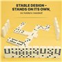 Set de Dominos Méga Large de 7,6 cm pour Adultes et Enfants – Dominos Double 6, Jeu de Société Classique – Set Double Six de 28