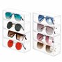 Winter Shore Boite Rangement Lunettes Soleil en Acrylique avec 4 Tiroirs [Lot de 2] - Range Lunettes Design en Plastique Transpa