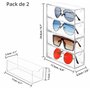 Winter Shore Boite Rangement Lunettes Soleil en Acrylique avec 4 Tiroirs [Lot de 2] - Range Lunettes Design en Plastique Transpa
