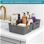 Winter Shore Panier Rangement Plastique Gris (Lot de 6) - Paniers pour Étagères avec Poignées - Bac Rangement Salle de Bain, Cui
