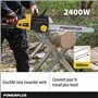 Powerplus Tronçonneuse Électrique POWXG1009 - Élagueuse Électrique de 2400 W, Guide de 400 mm, Lubrification Automatique de Chaî