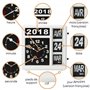 Perel Horloge Calendrier pour Seniors et Alzheimer, Horloge à Chiffres lisibles avec Affichage Jour et Date, Horloge analogique