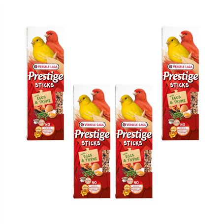 Versele-Laga Prestige Sticks Canaris Œuf & Thym | Pack de 4 | 4 x 60 g | Snack pour canaris | sans conservateurs