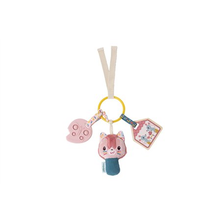 LILLIPUTIENS - Hochet d'Activités Bébé Jeanne Le Chat - avec Anneau de Dentition en Silicone