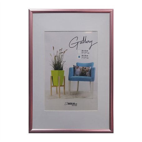 Axolia Cadre Photo 30x45 cm en plastique avec verre synthétique - Décoration murale - Gallery - Or rose