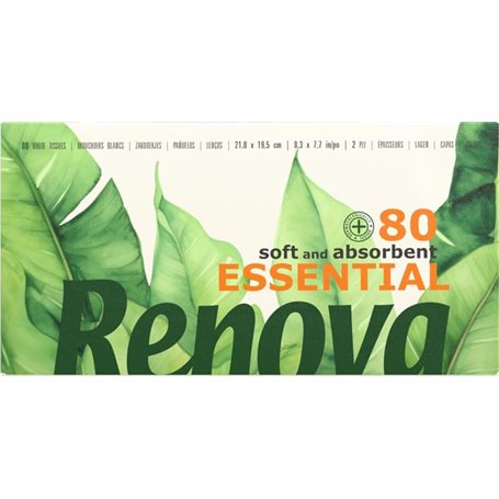 Renova Mouchoirs visage Pléitude Maxi Blancs - 80 Mouchoirs