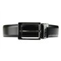 Pierre Cardin Ceinture pour homme 100% cuir naturel Boucle classique Minimaliste Elégant Stylé Couleur Double Noir Taille 125