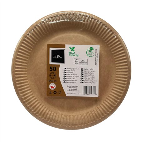 HRC Eco Lot de 50 assiettes en carton jetables pour barbecue