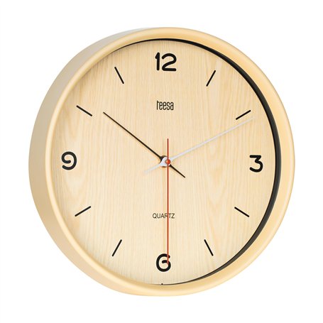 Teesa Horloge Murale Analogique Universel 30 cm TSA0048 Brun Clair
