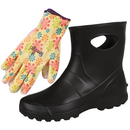 Lemigo Bottes de Pluie de Jardin Unisexes Très Légères en EVA Garden 36-47 EU (Noir