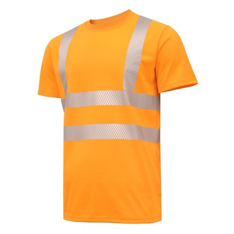 Högert Technik - T-shirt de sécurité JURAL II en polycoton | Orange XL (54) | Gilet de signalisation réfléchissant