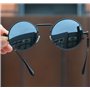 KINGSEVEN Lunettes de soleil polarisées rondes pour homme et femme au style rétro I John Lennon Steampunk Lunettes avec monture 