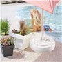 PROSPERPLAST Base de parasol polyéthylène rond à rayure Ø 39 x 13 cm blanc