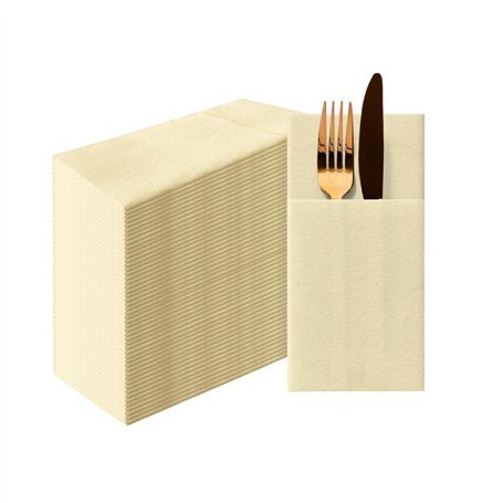 PAW - Airlaid Pocket Serviettes (39 x 40 cm) I 50 pièces I Unicolore I Semblable à du tissu I Élégante décoration de table I HoR