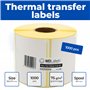 MD Labels Lot de 1000 étiquettes autocollantes en papier transfert thermique Blanc 90 x 70 mm