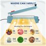 Hanchen Machine de Scellage Thermique avec cutter 200 mm/7.8inch Machine de Cachetage Scelleur de Sac Impulse pour Film Composit