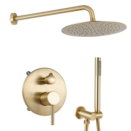 Ensemble de douche encastrable doré brossé