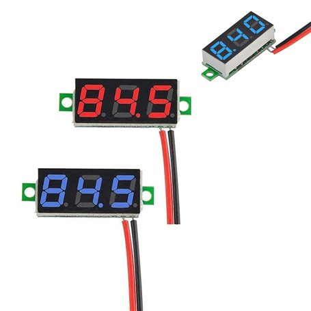 Lot de 2 mini voltmètres numériques de 0