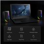Redragon GS510 Waltz Haut-Parleur de Bureau RVB 2.0 canaux stéréo avec rétroéclairage LED, Basses améliorées et contrôle du Volu