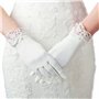 ArtiDeco Gants Courts en Satin Avec Dentelle pour Femme - Opéra
