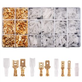 Kinstecks 600PCS 2.8mm 4.8mm 6.3mm Fil Connecteur Spade Mâle et Femelle Rapide Fil Splice Bornier à sertir avec Kit de manchon Kinstecks 600PCS 2.8mm 4.8mm 6.3mm Fil Connecteur Spade Mâle et Femelle Rapide Fil Splice Bornier à sertir avec Kit de manchon