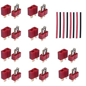 B/M T-Plug Connecteurs Dean Style Mâle et Femelle avec Gaine Thermorétractable pour Batterie RC LiPo (10 Paires) B/M T-Plug Connecteurs Dean Style Mâle et Femelle avec Gaine Thermorétractable pour Batterie RC LiPo (10 Paires)