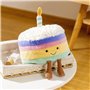 LDDYKZY Gâteau d'anniversaire en peluche, Arc-en-ciel gâteau en peluche jouet, drôle gâteau poupée mignonne câlin cadeau d'anniv