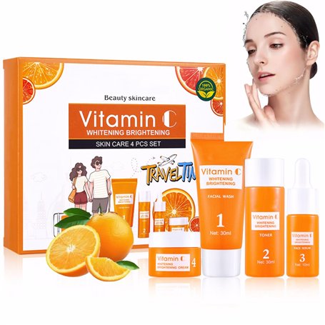 EHIOG Coffret Soin Visage Femme à la Vitamine C – Anti-Âge