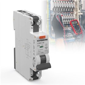 Disjoncteur Différentiel 30mA Type A 1P+N, SAFEMORE Interrupteur différentiel 16A Courbe B - Haute Sensibilité - Pose Rail DIN,  Disjoncteur Différentiel 30mA Type A 1P+N