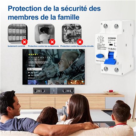 SCHNEIDER 20553 Disjoncteur Différentiel Multi 9-Déclic Vigi-1 Pôle+N-16A-courbe C - Elec