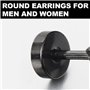 2 Noir Cercle Boucles d'oreilles avec Bois Homme Femme - Bouchon Jauge Faux Cheater Fake Gauges Plugs - Acier 1 Paire 01(-)