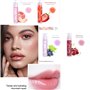 Pakivs Lot de 4 Brillants à Lèvres Aromatisés aux Fruits, Transparent Hydratant Lotion Pour les Lèvres Plus Dodue Rolling Ball L