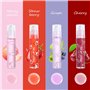 Pakivs Lot de 4 Brillants à Lèvres Aromatisés aux Fruits, Transparent Hydratant Lotion Pour les Lèvres Plus Dodue Rolling Ball L