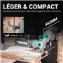 DCA Scie Circulaire Mini Sans Fil 20V Avec Batterie 4,0Ah, 2 Vitesses 6700/4200 RPM, 3 Lames Ø125mm et Rail Guide, Profondeur Co