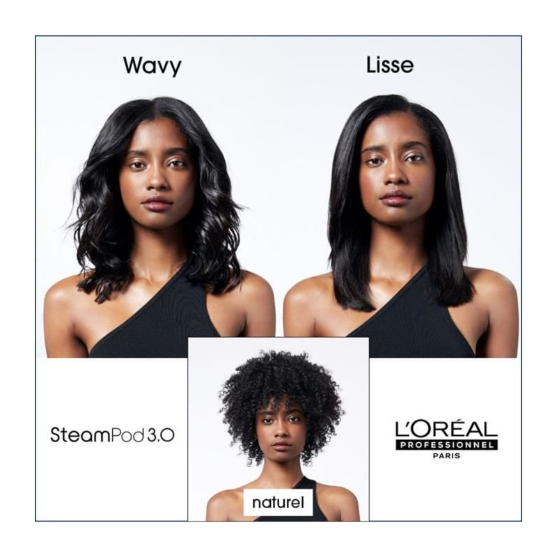 Image secondaire de Lisseur à cheveux L'Oréal Paris E3141800 Blanc/Noir 2 en 1 Blanc