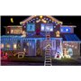 Décorations de Noël Exterieur, Lumière D'échelle LED de Noël de 3 Meter Avec Père Noël Grimpant, L'app du Téléphone Portable ou 