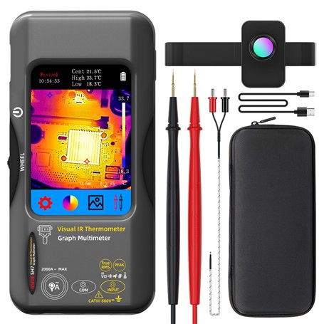 BSIDE SH7 Multimètre Thermique avec Objectif Macro Caméra Thermique Infrarouge 320X320 & Multimètre Numérique TRMS 20000 Comptes