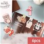 6PCS Marque-pages Magnétiques Signets Animaux Marque-page pour Bricolage Décoratif Papeterie Artisanat École Cadeau