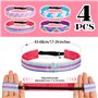4pcs Bandeaux Ajustable Large Cheveux Fille Headband Serre Tête Élastique Extensibles Coloré Arc-en-ciel Dessin Animé en Tissu B