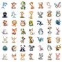 BETESSIN 50Pcs Stickers Animaux en Aquarelle Autocollants Enfant Imperméable en Vinyle pour Scrapbooking Artisanat Bricolage