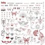 BETESSIN 3Pcs Tatouages Éphémères Faux Tatouage Tatouages Temporaire Flash Tatoo 19