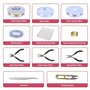 STARTOGOO Kit de fabrication de bijoux 1500 Pièces rangement accessoire, boucles d'oreilles, colliers, bracelet elastique creati