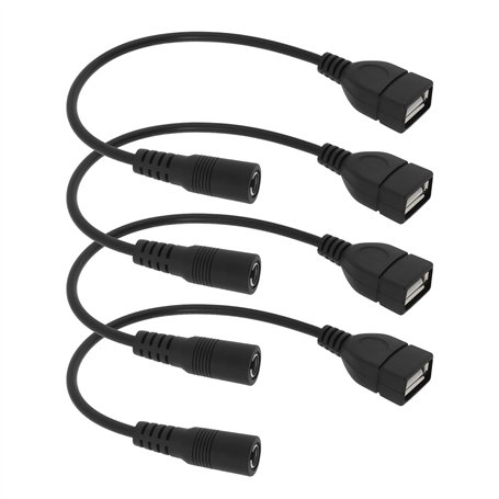 Be In Your Mind Lot de 4 connecteurs d'alimentation CC femelle vers USB A femelle 5
