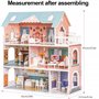 ROBUD Maison de Poupée en Bois avec Meubles et Accessoires Maisons de Filles Playhouse Salle de Jeux Jouets pour Enfants