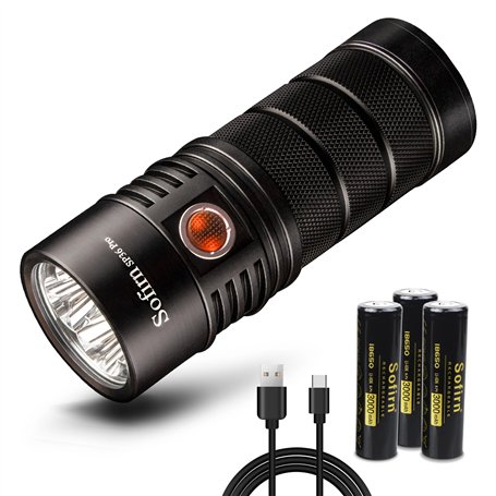 sofirn SP36 Pro Lampe Torche LED Rechargeable Lampe de Poche Puissantes 8000 Lumens Portée 450 Mètres IPX8 Lampe Avec Anduril UI