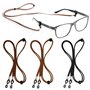 LIUJZZJ 3 Pièces Sangle de Lunettes Faux Cuir pour Lunette Cordons Homme Femme Fils Lunettes Sangle de Lunettes Chaine Lunette C